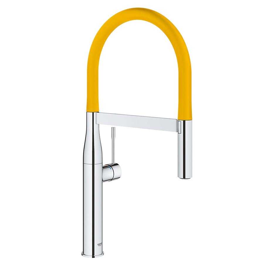 Grohe Eviye Bataryası Spiralli 2 Fonk. Essence Krom/Sarı - 124973